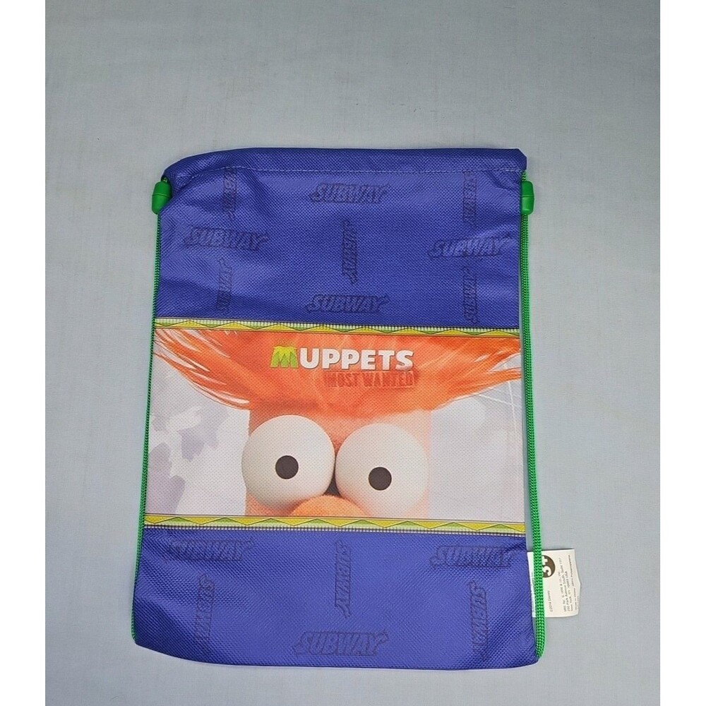 Muppets Most Wanted Beaker Lunch Drawstring BackPack Disney Tote Bag Subway 2014